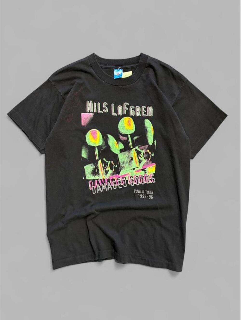1995/96 Nils Lofgren Damages Goods Signed Tour Tee